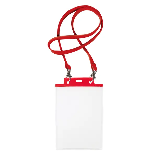 1x 10 PORTANOME PASS 7ST-M 15x21cm (A5) ROSSO con CORDONCINO ROSSO