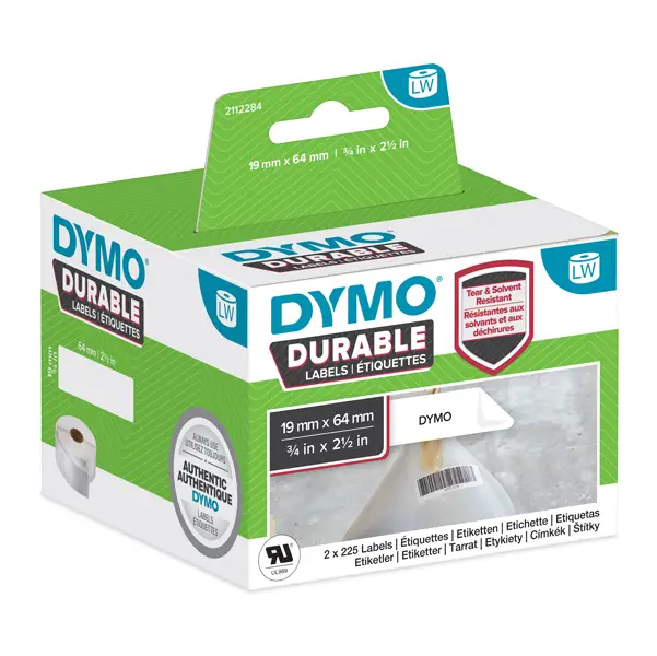1x ETICHETTE DURABLE INDUSTRIAL DIM. 19X64MM 450X2 RT MULTIUSO