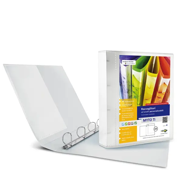 1x Raccoglitore MYTO TI 30 A4 4D 22x30cm neutro personalizzabile SEI ROTA