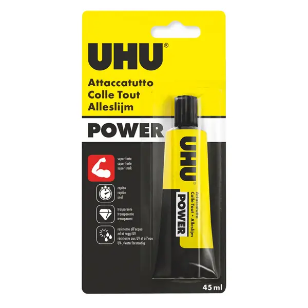 1x COLLA TRASPARENTE EXTRAFORTE UHU POWER 45ML