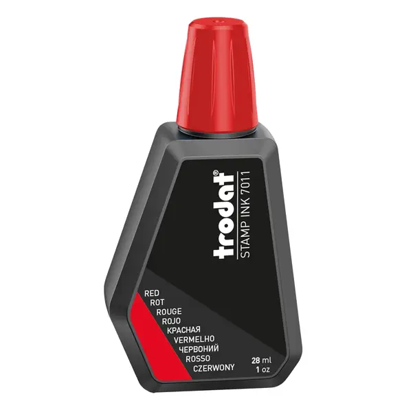 1x INCHIOSTRO ROSSO 28ml per TIMBRO IN GOMMA 7011 TRODAT