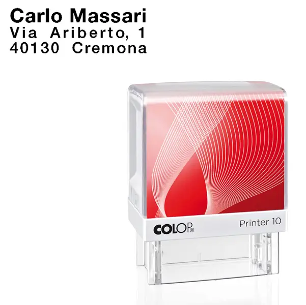 1x Timbro Printer 10 G7 autoinchiostrante 10x27mm 3 righe COLOP