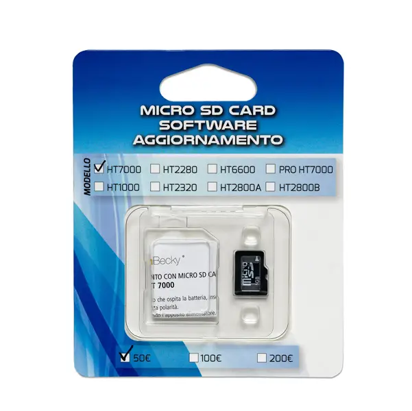 1x MICRO SD CARD aggiornamento 100/200eu per verificabanconote HT7000