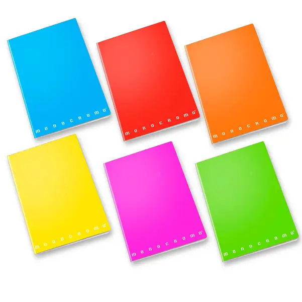 10x Maxiquaderno A4 80gr 40+2fg 1 rigo Fluo Monocromo Pigna
