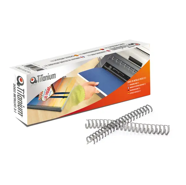 1x Scatola 50 dorsi metallo 12MM Bianco 34 anelli TiTanium