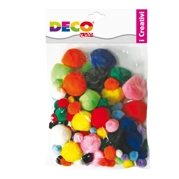 1x Pompons busta da 40pz colori assortiti DECO