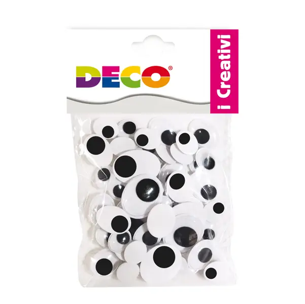 1x Occhietti adesivi ovali busta da 50pz misure assortite DECO
