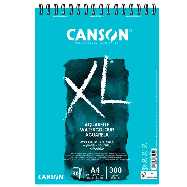 5x Album XL Aquarelle f.to A4 300gr 30fg Canson
