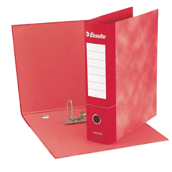 8x Registratore ESSENTIALS G72 rosso dorso 5cm f.to commerciale ESSELTE