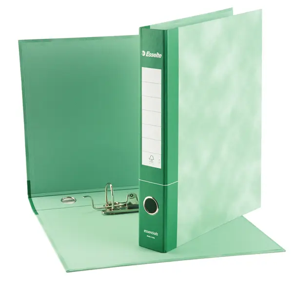 8x Registratore ESSENTIALS G74 verde dorso 5cm f.to protocollo ESSELTE