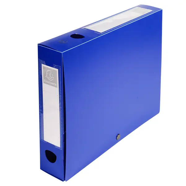 1x Scatola archivio box con bottone blu f.to 25x33cm D 60mm Exacompta