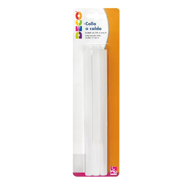 1x 6 stick colle per pistola grande TY102M diam. 11mm - lungh. 20cm DECO
