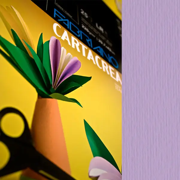 1x Blister 10fg cartoncino 35x50cm 220gr violetta Cartacrea Fabriano