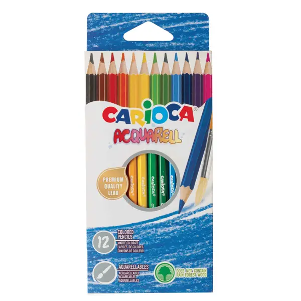 1x Astuccio 12 matite acquerellabili colori assortiti Carioca
