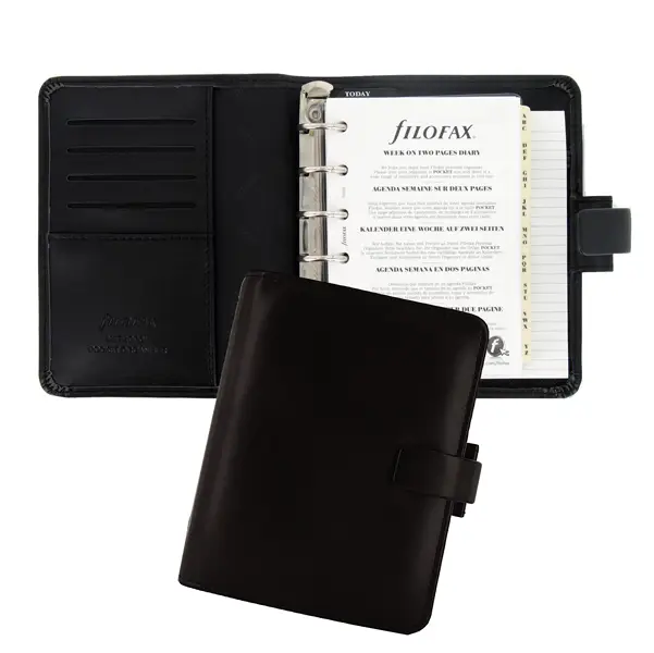 1x Organiser Metropol Pocket f.to 146x115x35mm nero similpelle Filofax