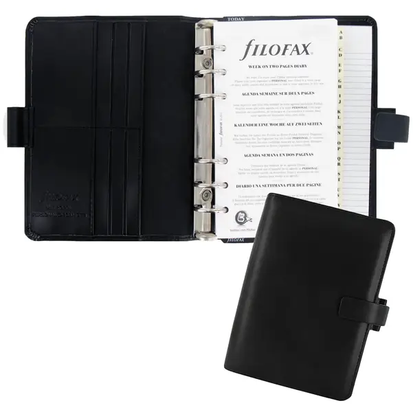 1x Organiser Metropol Personal f.to 188x135x38mm nero similpelle Filofax