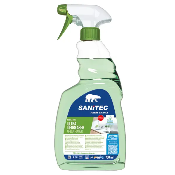 1x Sgrassatore universale Ultra Degreaser trigger 750ml Green Power Sanitec