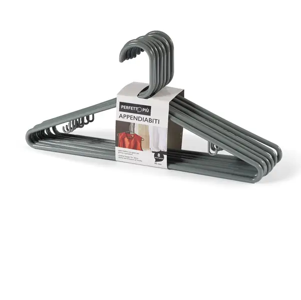 1x Set 8 Appendini in plastica grigio cenere Zeta