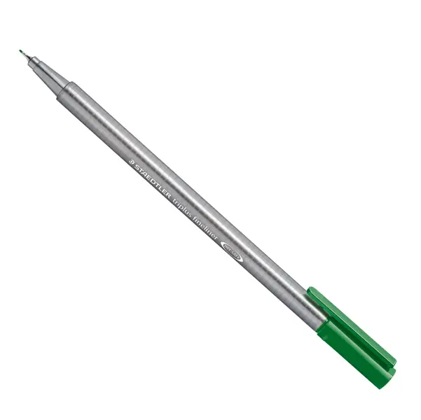 10x Triplus Fineliner punta 0,3mm verde prato Staedtler