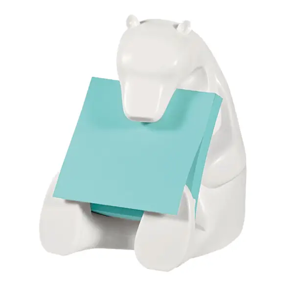 1x Dispenser Orso+ricarica Post-itR Super Sticky Z-Notes 76x76mm azzurro acquamarin