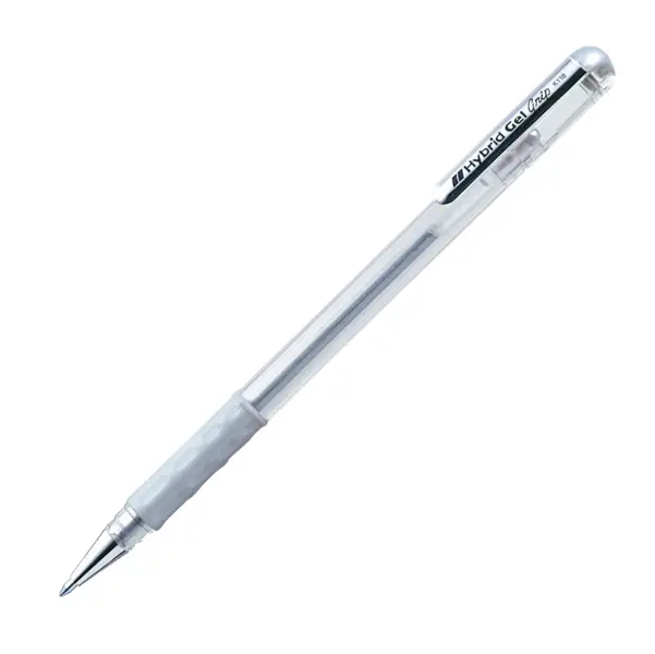 12x Roller Gel Hybrid Grip 0,8mm Metallic K118 argento Pentel