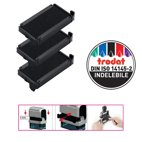 1x Blister da 3 tamponi 6/4911 nero Trodat