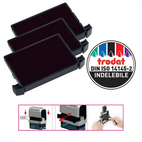 1x Blister da 3 tamponi 6/4750 nero Trodat