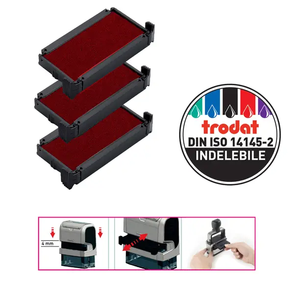 1x Blister da 3 tamponi 6/4911 rosso Trodat