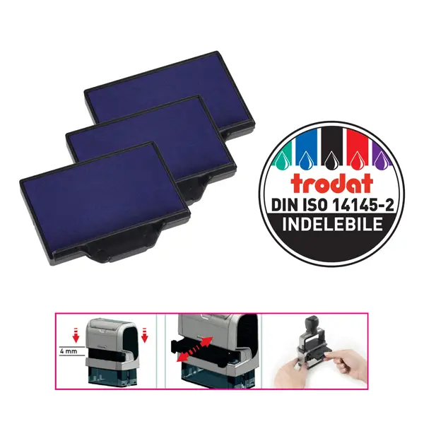 1x Blister da 3 tamponi 6/56 blu Trodat