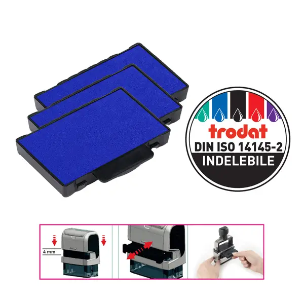 1x Blister da 3 tamponi 6/53 blu Trodat
