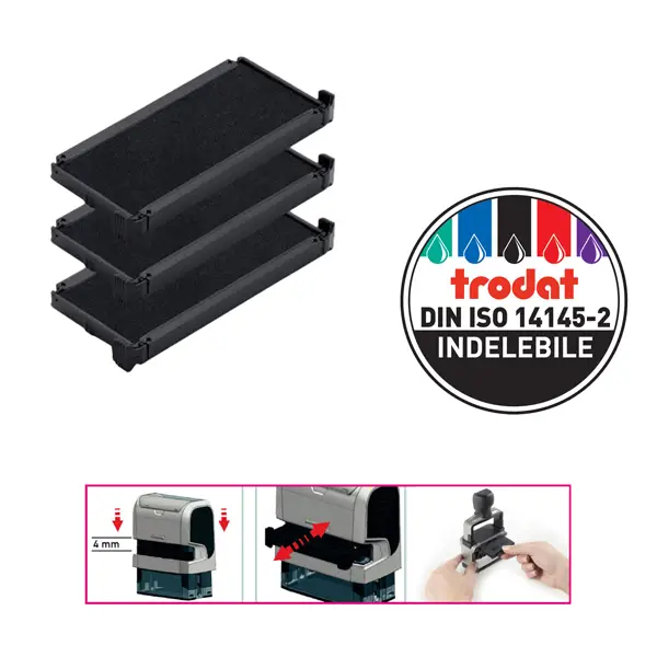 1x Blister da 3 tamponi 6/4915 nero Trodat