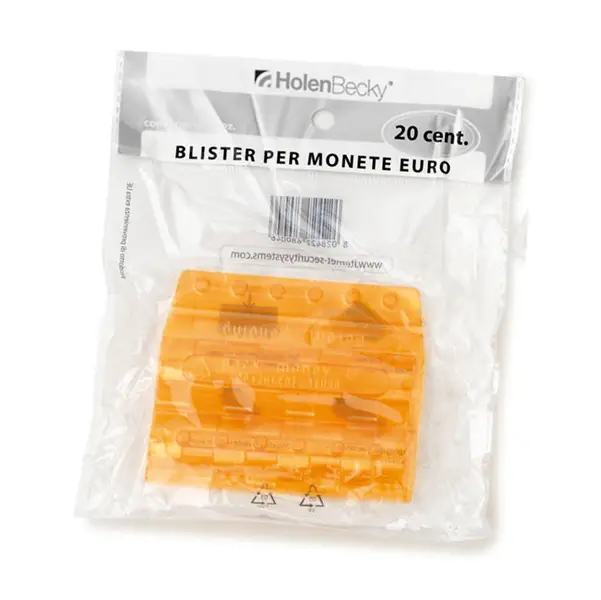 1x Blister 20 Portamonete in PVC 20cent arancio