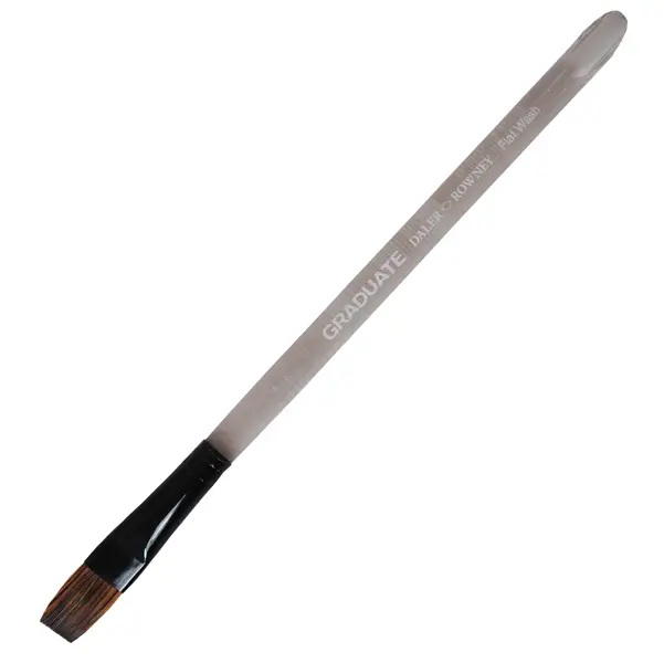 3x Pennello pelo pony piatto quadrato Graduate n.3/4 manico corto Daler Rowney