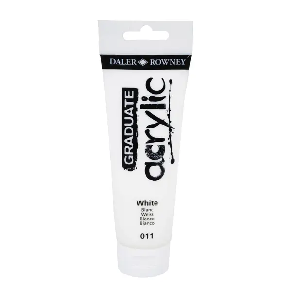 1x Colore acrilico fine Graduate tubo 120 ml bianco Daler Rowney