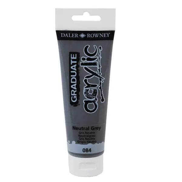1x Colore acrilico fine Graduate tubo 120 ml grigio neutro Daler Rowney