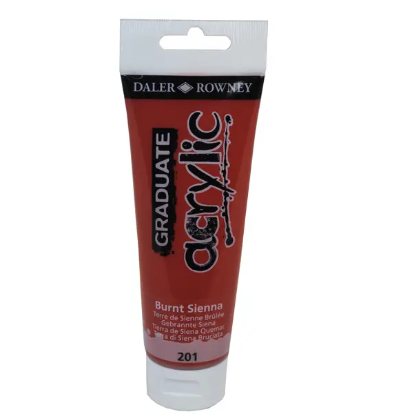 1x Colore acrilico fine Graduate tubo 120 ml terra Siena bruciata Daler Rowney