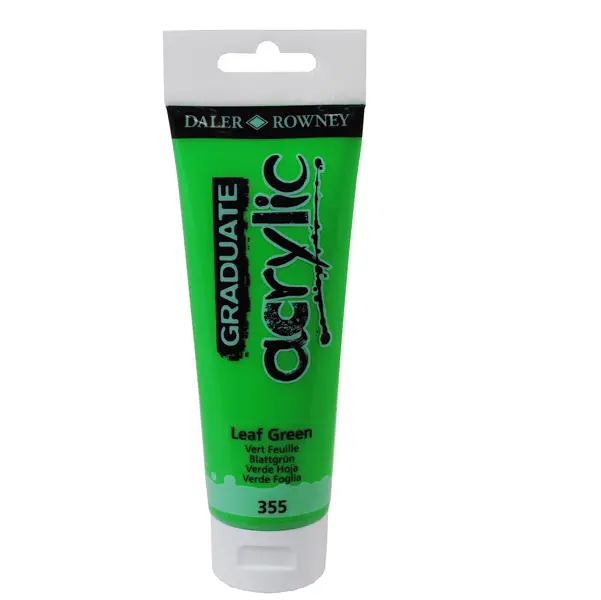 1x Colore acrilico fine Graduate tubo 120 ml verde foglia Daler Rowney