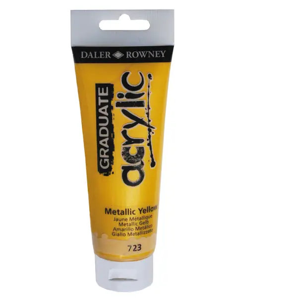 1x Colore acrilico fine Graduate tubo 120ml giallo metal Daler Rowney