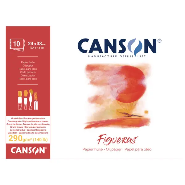 5x Blocco collato lato corto FIGUERAS 24x33 cm - 4F 10 fg. 290 gr. Canson