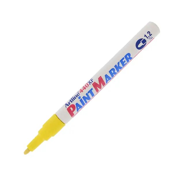1x Marcatore artline A 440 punta tonda fine a vernice giallo