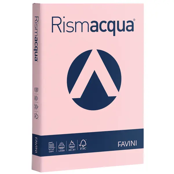 1x Carta RISMACQUA STANDARD A4 90gr 300fg rosa 10 Favini