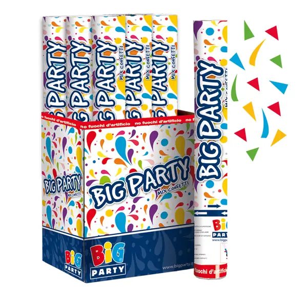 12x Sparacoriandoli Cannon colori assortiti gittata 8mt Big Party