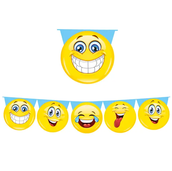 1x Festone sagomato Emoticons lungh. 6mt Big Party