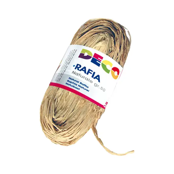 1x Confezione 50gr Rafia colore naturale DECO