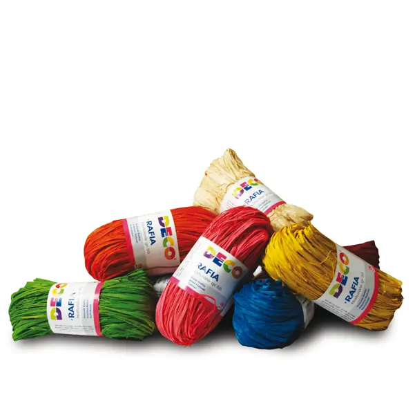 1x Confezione 10 pezzi Rafia colori assortiti DECO