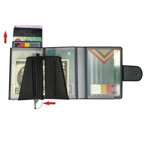 1x Portacard Wally Carbon 6x9,5cm Grigio Alplast