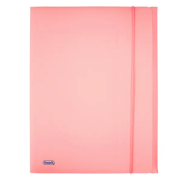 1x Cartella 3L c/elastico PPL PASTEL rosa f.to utile 24x33cm Favorit
