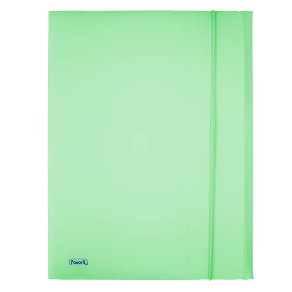 1x Cartella 3L c/elastico PPL PASTEL verde f.to utile 24x33cm Favorit