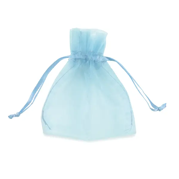 1x 20 Sacchetti organza Milly 8,5x10cm celeste