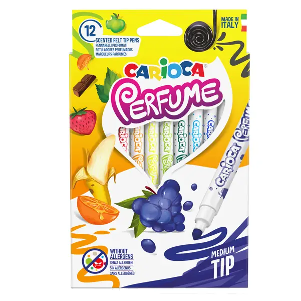 1x Astuccio 12 pennarelli Perfume punta media 4mm colori assortiti CARIOCA